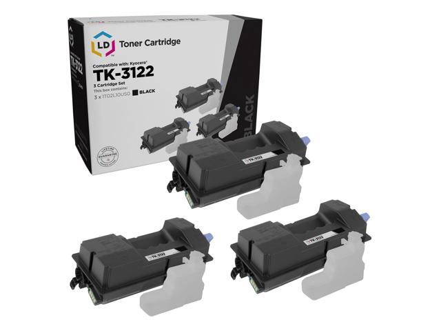 LD Compatible Toner Cartridge Replacement for Kyocera TK-3122 1T02L10US0 (Black, 3-Pack)