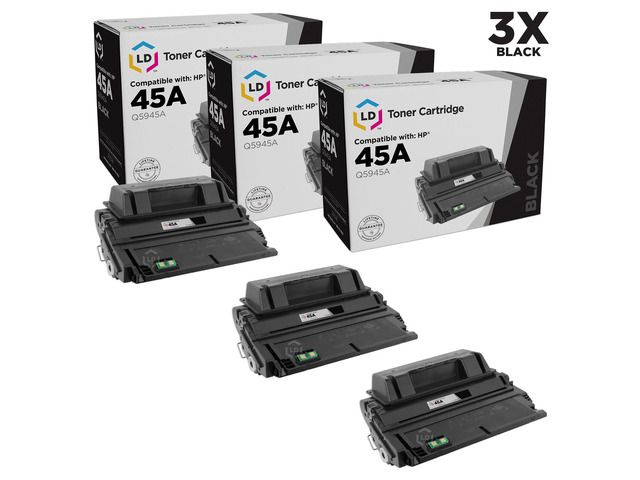 LD Products Compatible Replacements for HP 45A / Q5945A 3PK Black Toner Cartridges