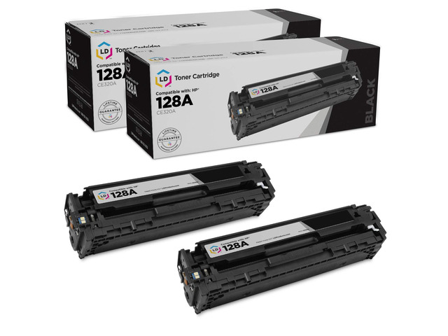 LD Remanufactured Replacements for HP CE320A / 128A Set of 2 Black Toner Cartridges