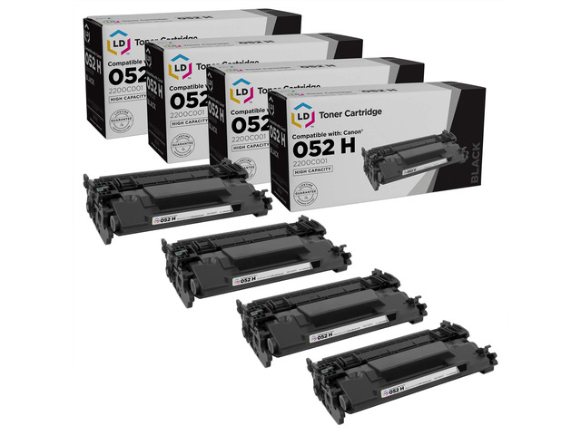 LD Compatible Canon 052H / 2200C001 Black High Yield Toner Cartridge 4-Pack for use in imageCLASS LBP214dw, LBP215dw, MF424dw, MF426dw, MF429dw