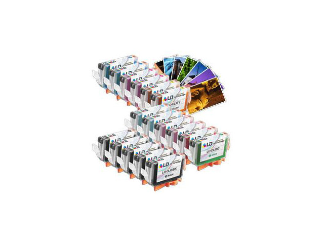LD Canon Compatible CLI8 20 Pack: 5 BK (CLI8BK),3 Cyan (CLI8C),3 Magenta (CLI8M),3 Yellow (CLI8Y),2 Photo Cyan (CLI8PC),2 Photo Magenta (CLI8PM), &...