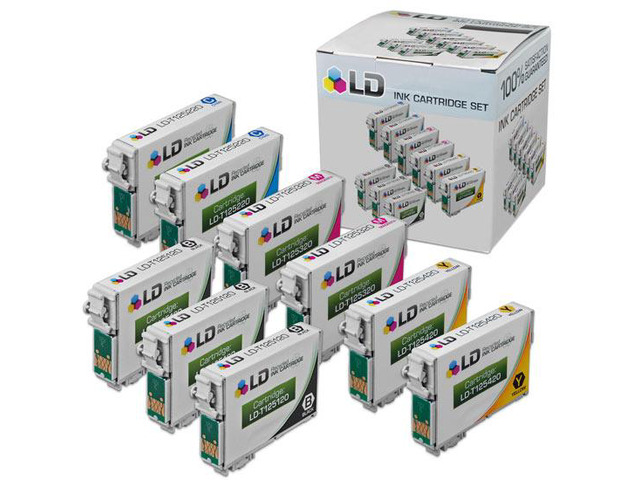 LD Remanufactured Set of 9 Ink Cartridges for Epson 125: 3 Black & 2 each of Cyan, Magenta, Yellow