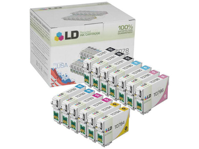 LD Remanufactured Set of 13 Ink Cartridges for Epson 78: 3 Black & 2 each of Cyan, Magenta, Yellow, Light Cyan, Light Magenta