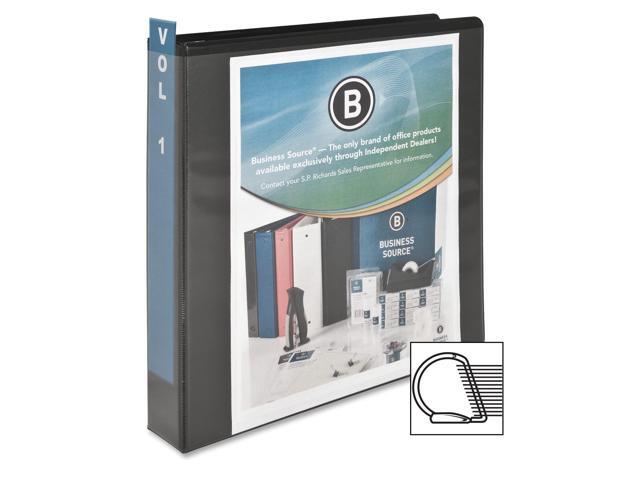Business Source D-Ring View Binder 1-1/2' Capacity 11x8-1/2' Black 28447