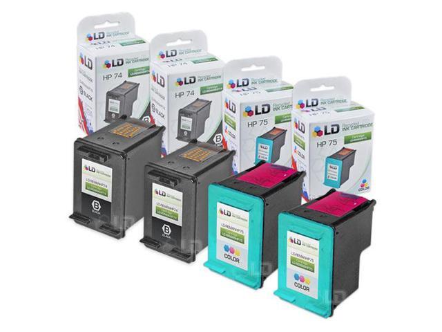 LD Â© Remanufactured Ink Cartridge Replacements for HP CB335WN (HP 74) Black and HP CB337WN (HP 75) Color (2 Black and 2 Color)