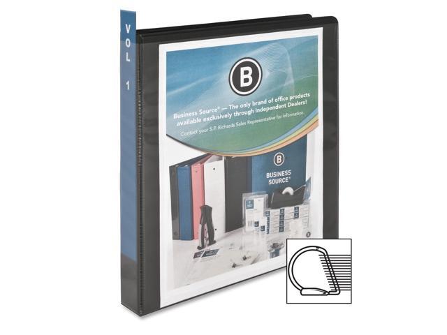 Business Source D-Ring View Binder 1' Capacity 11x8-1/2' Black 28446