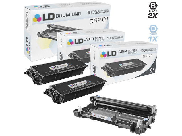 LD Compatible Replacements for Konica Minolta Set of 3 Includes: 2 TNP24 High Yield Black Laser Toner Cartridges, and 1 DRP01 Laser Cartridge...