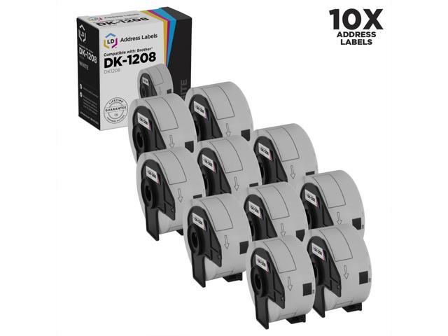 LD Compatible Brother DK-1208 10 Rolls of Address Labels / 1.4 in x 3.5 in