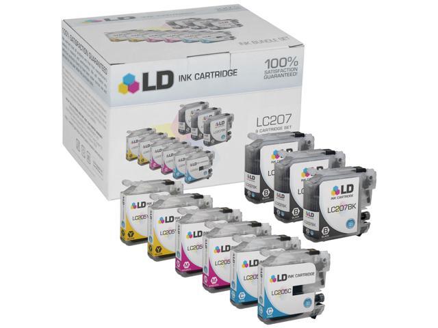 LD © Compatible Replacements for Brother LC205/LC207 9PK Ink Cartridges: 3 LC207BK Black, 2 LC205C Cyan, 2 LC205M Magenta, & 2 LC205Y Yellow for.