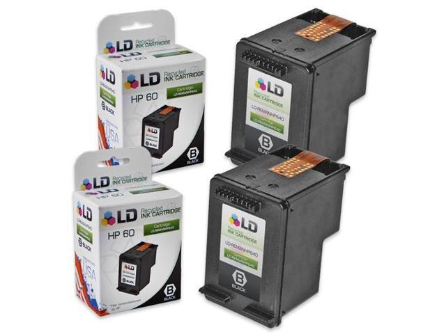 LD Remanufactured Replacement Ink Cartridges for Hewlett Packard CC640WN (HP 60) Black (2 Pack)