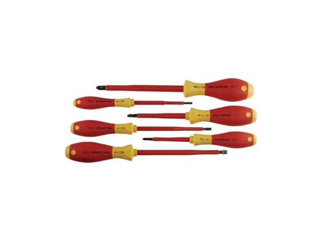 WIHA 32092 Insulated Screwdriver Set, Slotted/Phillips Tip, Alloy Steel with