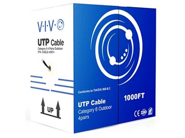 VIVO 1000ft Cat6 LAN Ethernet Cable Wire 1,000ft Cat-6 Waterproof Outdoor Burial