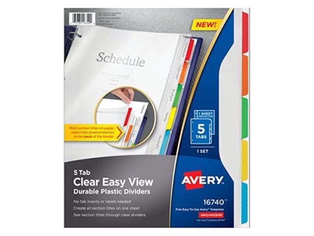 Avery - Clear Easy View Plastic Dividers, 5 Tabs - Multicolor - image 11