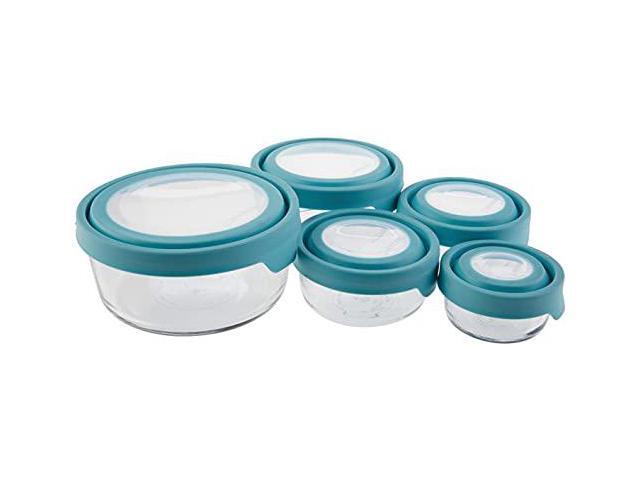 anchor hocking 13397ecom trueseal glass food storage containers with airtight lids mineral blue