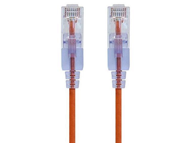 Monoprice Cat6A Ethernet Patch Cable - 1 Feet - Orange (10 Pack) Snagless RJ45 550Mhz UTP Pure Bare Copper Wire 10G 30AWG - SlimRun Series