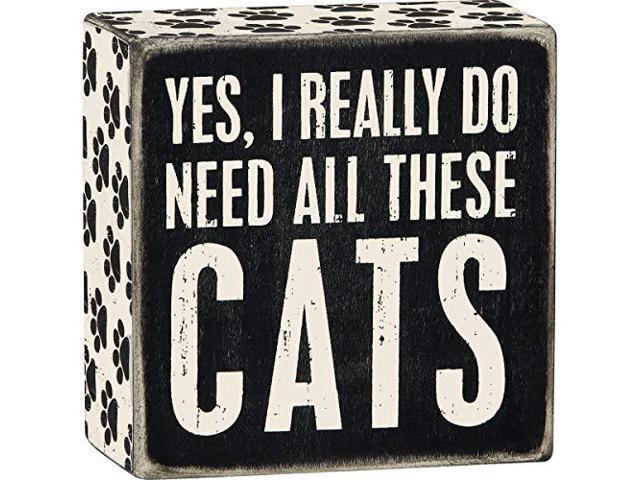 Primitives By Kathy Word Box Sign, 4' Square, Yes, Cats