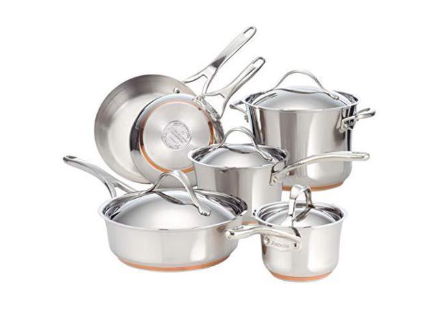 Photos - Other Accessories Meyer Optik Anolon Nouvelle Stainless Steel Cookware Pots And Pans Set, 10 Piece 75818 
