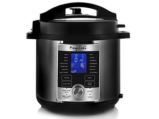 Megachef MCPR-6100 6 qt. Electric Digital Pressure Cooker with Lid, Stainless Steel