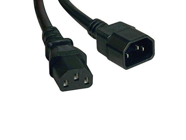 Tripp Lite Standard Computer Power Extension Cord 10A, 18AWG (IEC-320-C14 to IEC-320-C13) 1-ft.(P004-001) Black