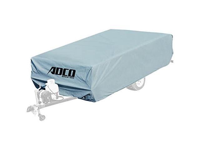 ADCO 2890 Pop Up Folding Trailer Polypropylene Cover, Fits Trailers up to 8, Gray/White