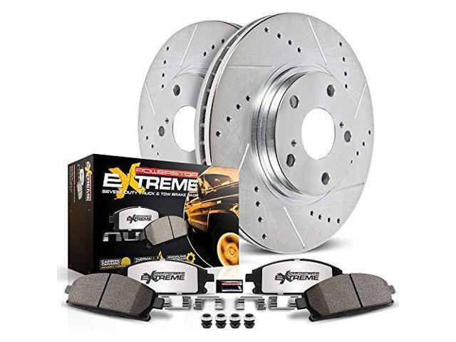 Power Stop K1233-36 Front Z36 Truck & Tow Brake Kit, Carbon Fiber Ceramic Brake Pads and Drilled/Slotted Brake Rotors