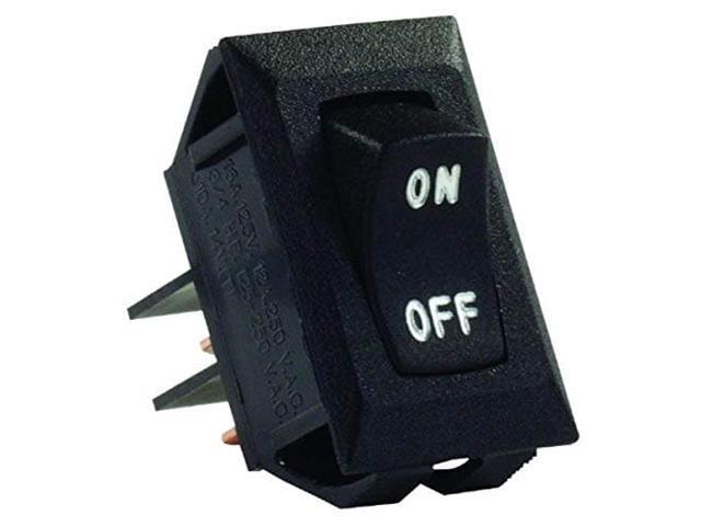 JR Products 12595 Black SPST Labeled On/Off Switch