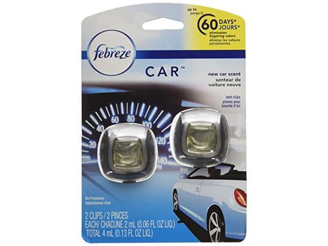 Febreze Car Air Fresheners, New Car Scent, Odor Eliminator for Strong Odors Car Vent Clips (2 Count)
