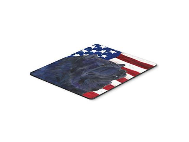 Carolines Treasures SS4028MP USA American Flag with Chow Chow Mouse Pad, Hot Pad or Trivet, Large, Multicolor