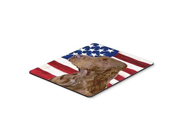 Carolines Treasures SS4010MP USA American Flag with Field Spaniel Mouse Pad, Hot Pad or Trivet, Large, Multicolor