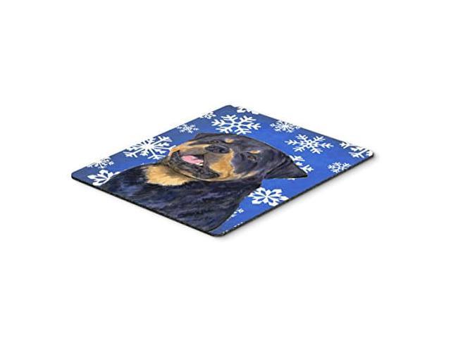 Carolines Treasures SS4662MP Rottweiler Winter Snowflakes Holiday Mouse Pad, Hot Pad or Trivet, Large, Multicolor