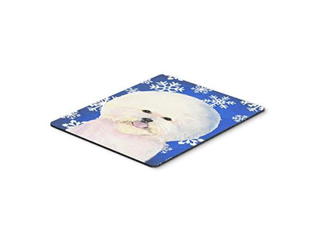 Carolines Treasures SS4664MP Bichon Frise Winter Snowflakes Holiday Mouse Pad, Hot Pad or Trivet, Large, Multicolor