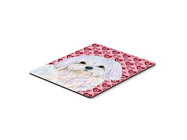 Carolines Treasures SS4482MP Maltese Hearts Love and Valentines Day Portrait Mouse Pad, Hot Pad or Trivet, Large, Multicolor