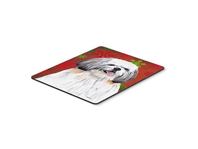 Carolines Treasures SC9423MP Shih Tzu Red and Green Snowflakes Christmas Mouse Pad, Hot Pad or Trivet, Large, Multicolor