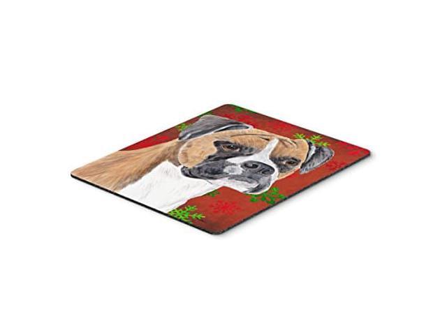 Carolines Treasures SC9430MP Boxer Red and Green Snowflakes Holiday Christmas Mouse Pad, Hot Pad or Trivet, Large, Multicolor