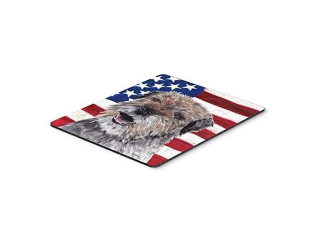 Carolines Treasures SC9515MP Border Terrier Mix USA American Flag Mouse Pad, Hot Pad or Trivet, Large, Multicolor