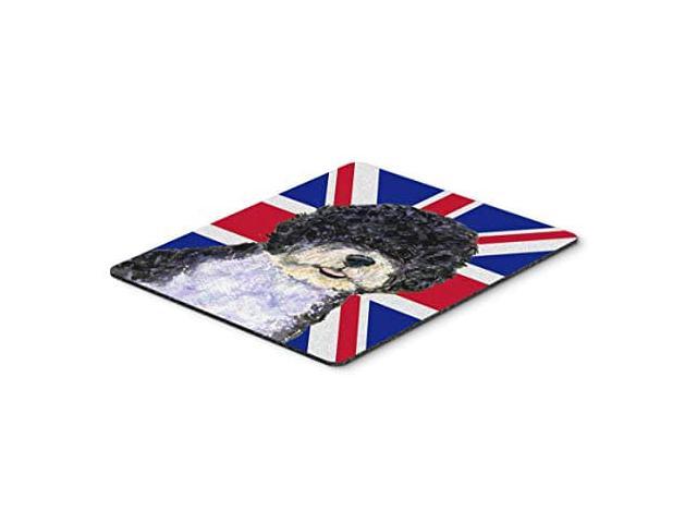 Carolines Treasures SS4932MP Portuguese Water Dog with English Union Jack British Flag Mouse Pad, Hot Pad or Trivet, Large, Multicolor