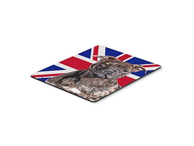 Carolines Treasures SC9882MP Staffordshire Bull Terrier Staffie with English Union Jack British Flag Mouse Pad, Hot Pad or Trivet, Large, Multicolor