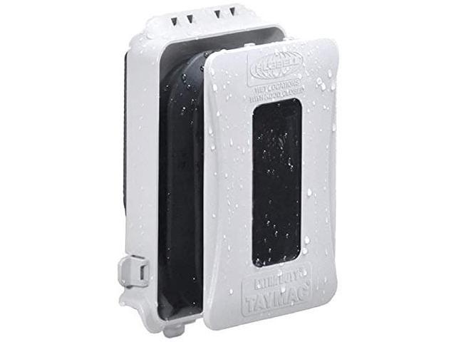 TayMac ML500W Single Mount 1-Gang Flat Nonmetallic Weatherproof Expandable 16-in-1 Vertical/Horizontal in-Use Covers, 1-Pack, White