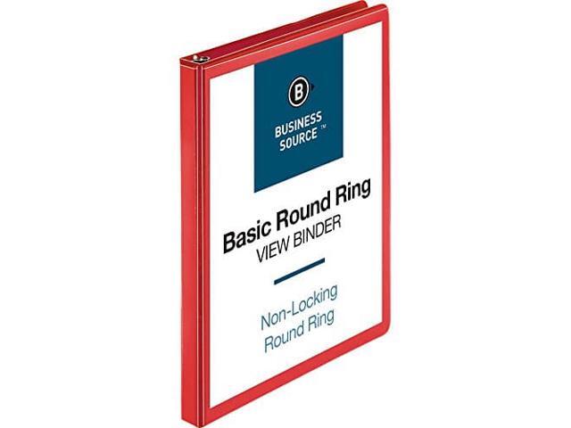 Business Source View Binder Round Ring .5' Red 09965