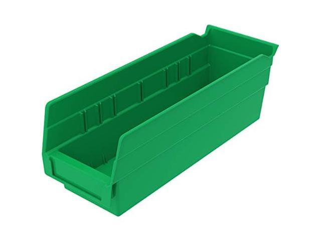 Akro-Mils 30120 Plastic Nesting Shelf Bin Box, (12-Inch x 4-Inch x 4-Inch), Green, (24-Pack)