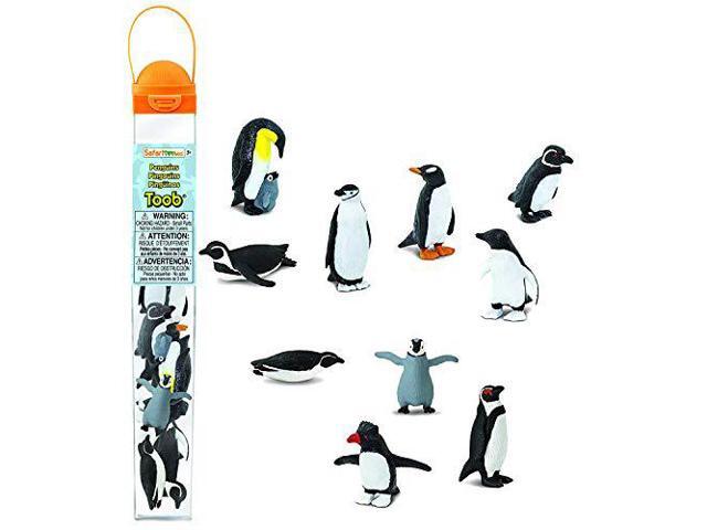 safari ltd penguin toob with 10 fun and flightless figurines, including gentoo, humboldt, chinstrap, rockhopper, galapagos, ade