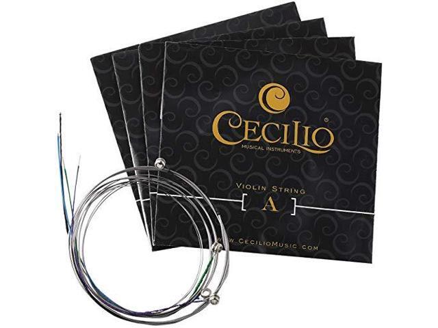 Cecilio 4 Packs of Stainless Steel 4/4-3/4 Violin Strings Set (Total 16 Strings)