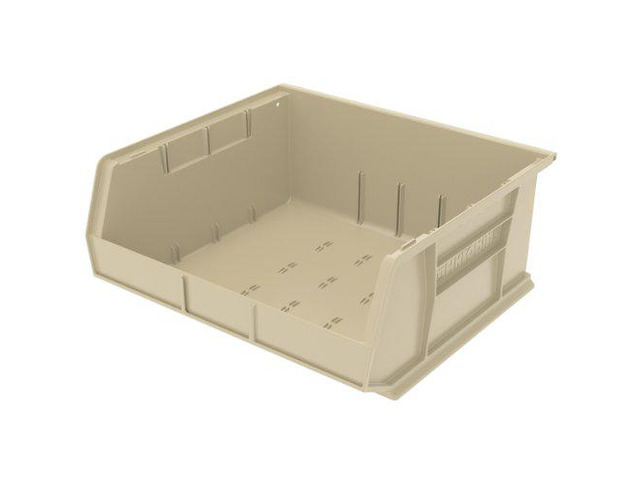 AKRO-MILS 30250STONE Hang & Stack Storage Bin, Plastic, Beige, 7 in H, 16 1/2