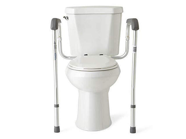 Medline Toilet Safety Rails, Safety Frame for Toilet with Easy Installation, Height Adjustable Legs, Bathroom Safety