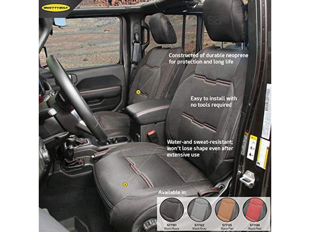 Smittybilt 577101, Front/Rear Black for 2018+ Jeep JL 4 Door, GEN2 Neoprene Seat Covers