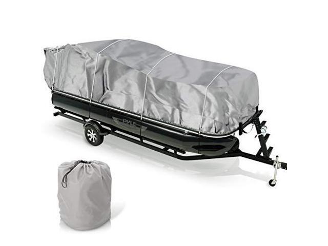 Universal Boat Adjustable Storage Cover - 25-28L to 96 Pontoon Boats Protection Custom Heavy Duty Waterproof Weather Resistant Polyester Fabric,...