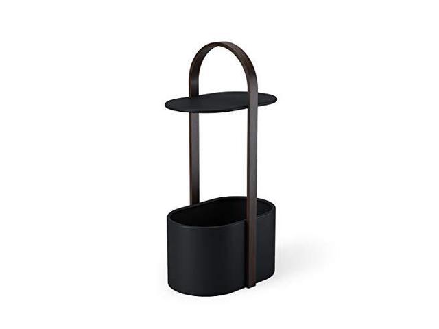Umbra Bellwood Side Table with Storage and Cable Management, Black/Walnut