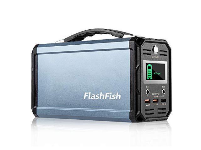 300W Solar Generator, FlashFish 60000mAh Portable Power Station Camping Potable Generator, CPAP Battery Recharged by Solar Panel/Wall Outlet/Car,...
