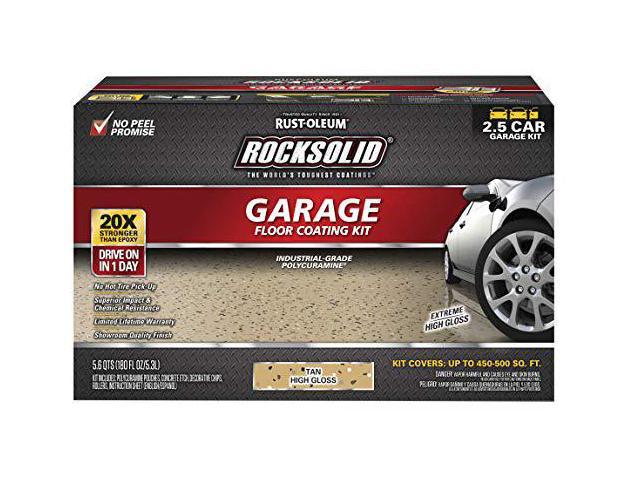 Rust-Oleum 293515 Rocksolid Polycuramine garage Floor coating, 25 car Kit, Tan