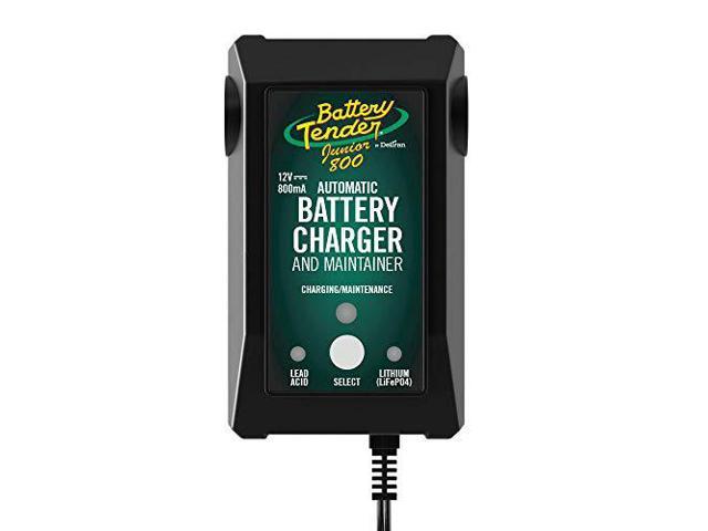 Battery Tender Junior 12V Battery Charger and Maintainer: 800mA 12 Volt Battery Charger for Lead Acid and Lithium Batteries - Switchable Battery...